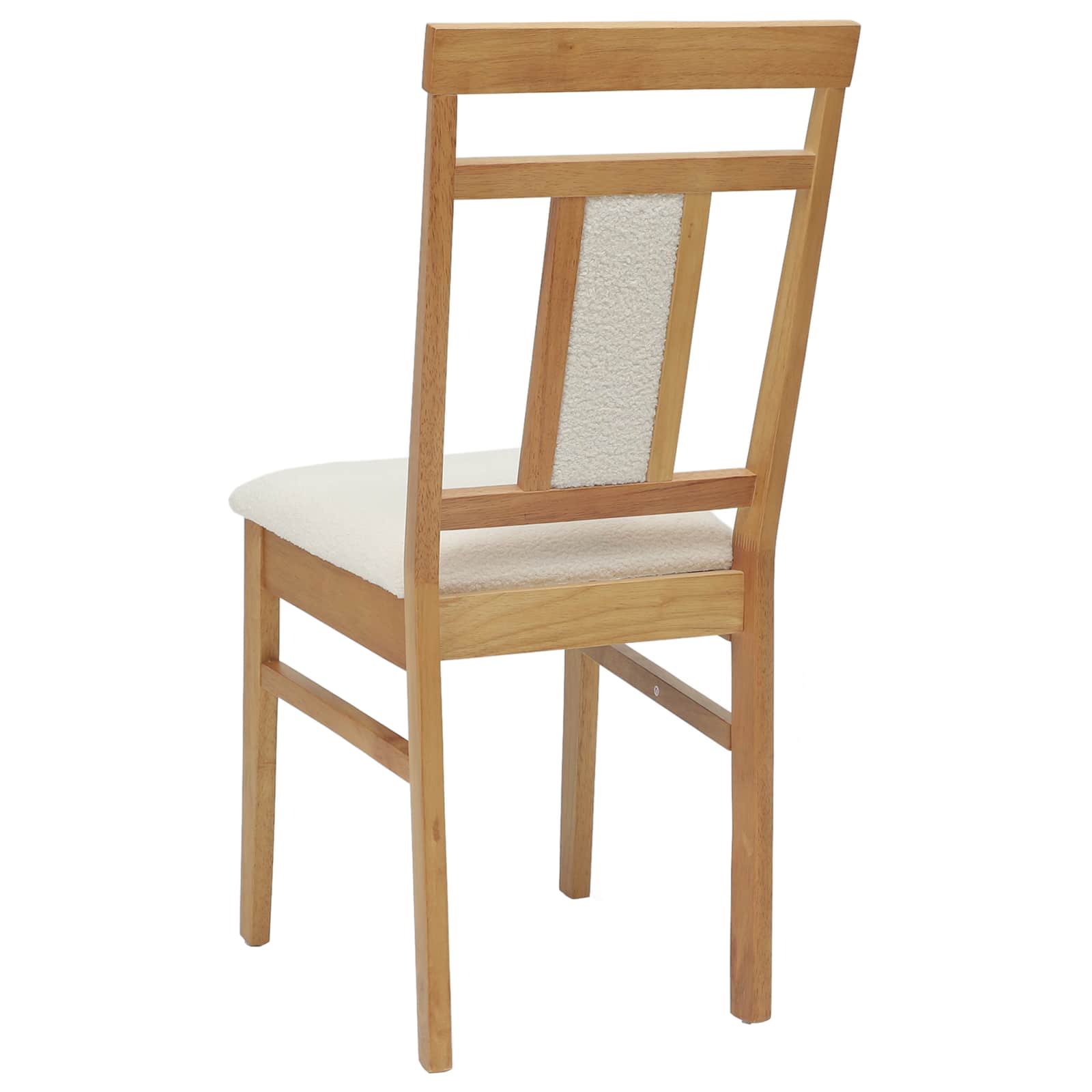 Dining Chair 2 pcs Natural and Light Solid Rubber Wood