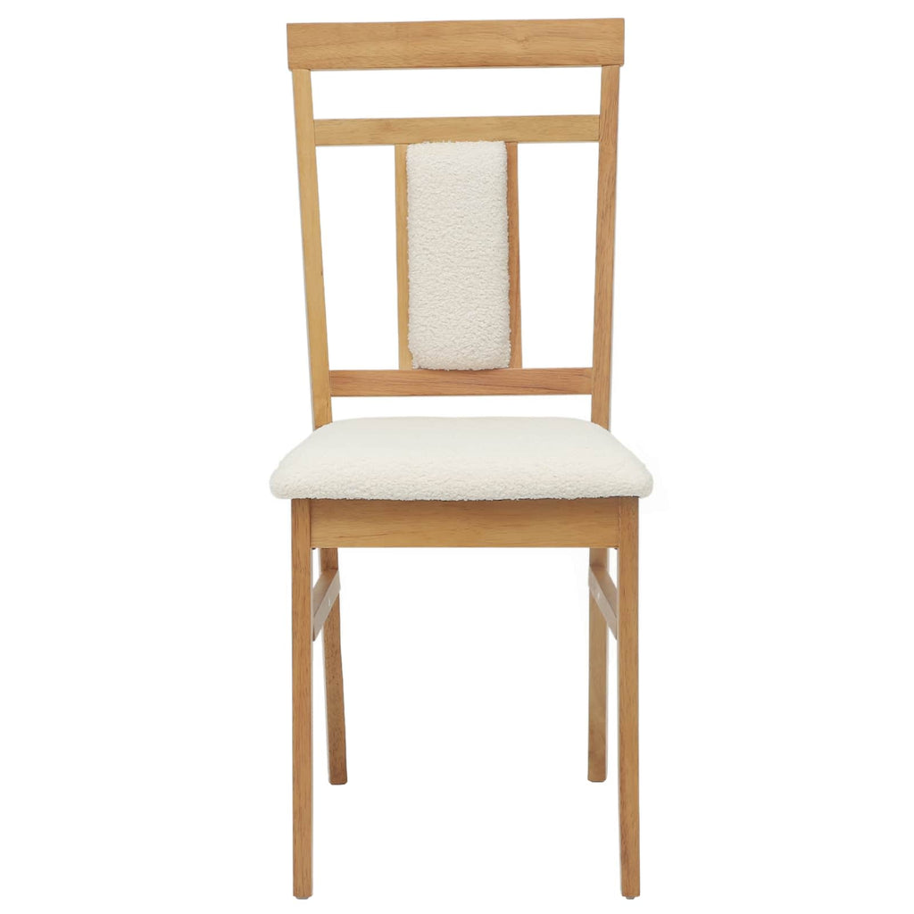 Dining Chair 2 pcs Natural and Light Solid Rubber Wood