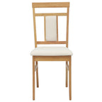 Dining Chair 2 pcs Natural and Light Solid Rubber Wood