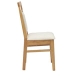 Dining Chair 2 pcs Natural and Light Solid Rubber Wood