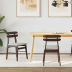 Dining Chair 2 pcs Light Brown and Light Solid Rubber Wood