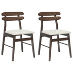 Dining Chair 2 pcs Light Brown and Light Solid Rubber Wood