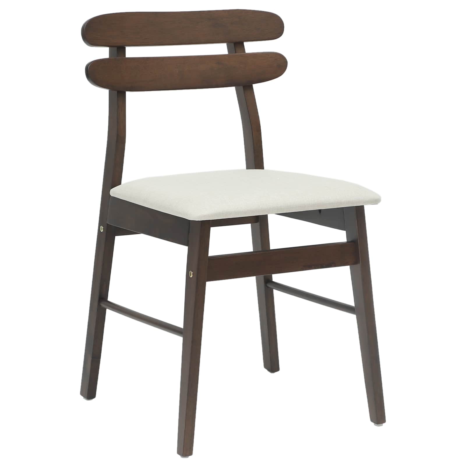 Dining Chair 2 pcs Light Brown and Light Solid Rubber Wood