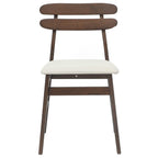 Dining Chair 2 pcs Light Brown and Light Solid Rubber Wood