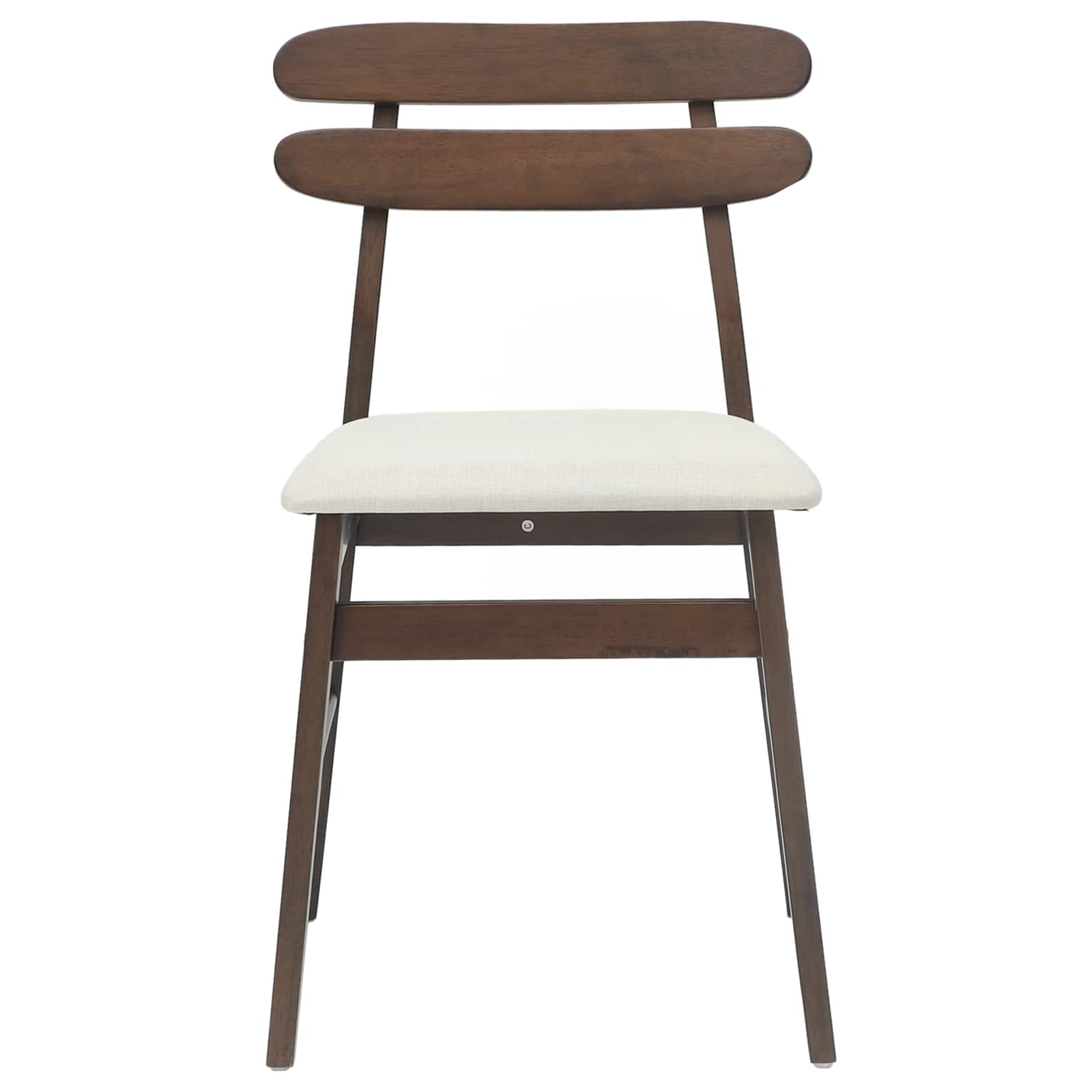 Dining Chair 2 pcs Light Brown and Light Solid Rubber Wood