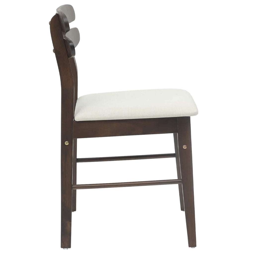 Dining Chair 2 pcs Light Brown and Light Solid Rubber Wood