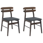 Dining Chair 2 pcs Light Brown and Black Solid Rubber Wood