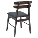 Dining Chair 2 pcs Light Brown and Black Solid Rubber Wood
