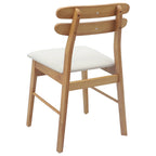 Dining Chair 2 pcs Natural and Light Solid Rubber Wood