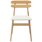 Dining Chair 2 pcs Natural and Light Solid Rubber Wood