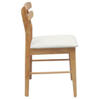Dining Chair 2 pcs Natural and Light Solid Rubber Wood