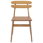 Dining Chair 2 pcs Natural Solid Rubber Wood