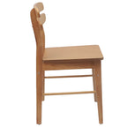 Dining Chair 2 pcs Natural Solid Rubber Wood