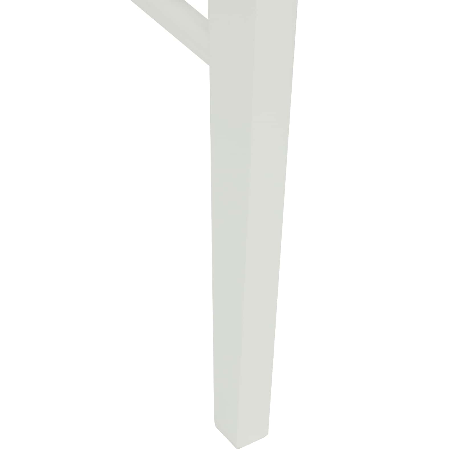 Dining Chair 2 pcs White and Natural Solid Rubber Wood