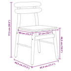 Dining Chair 2 pcs White and Natural Solid Rubber Wood