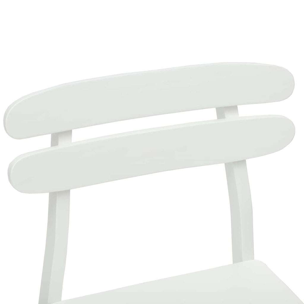 Dining Chair 2 pcs White Solid Rubber Wood