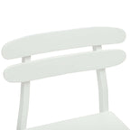 Dining Chair 2 pcs White Solid Rubber Wood