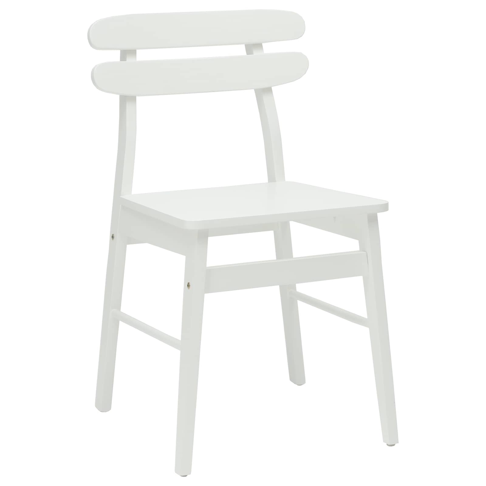 Dining Chair 2 pcs White Solid Rubber Wood
