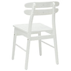Dining Chair 2 pcs White Solid Rubber Wood