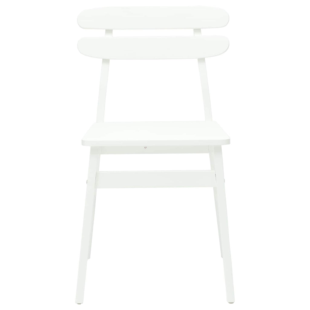 Dining Chair 2 pcs White Solid Rubber Wood
