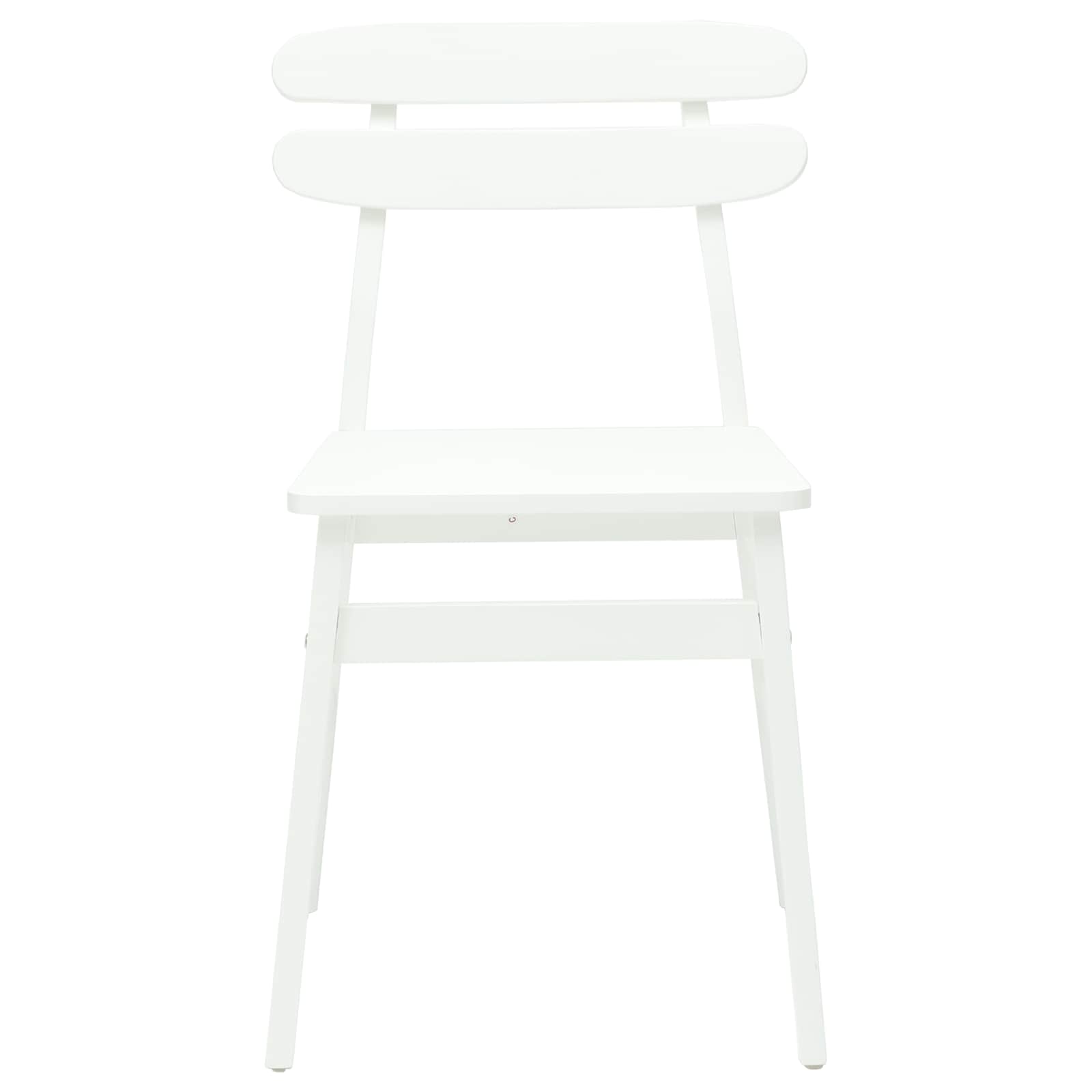 Dining Chair 2 pcs White Solid Rubber Wood