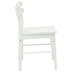 Dining Chair 2 pcs White Solid Rubber Wood