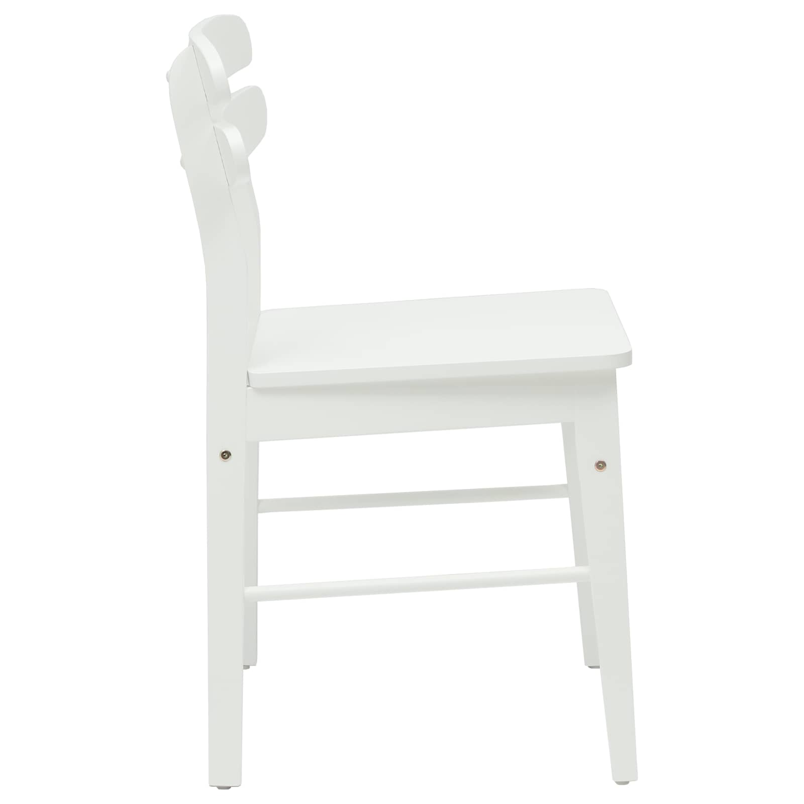 Dining Chair 2 pcs White Solid Rubber Wood