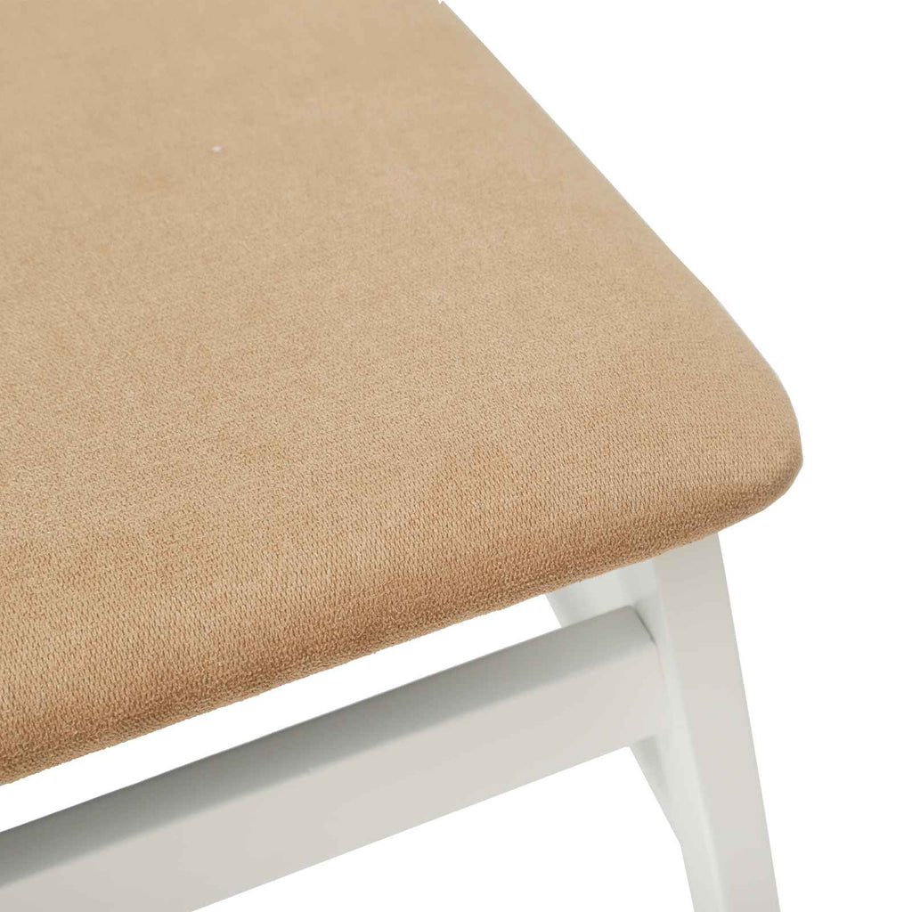 Dining Chair 2 pcs White and Brown Solid Rubber Wood