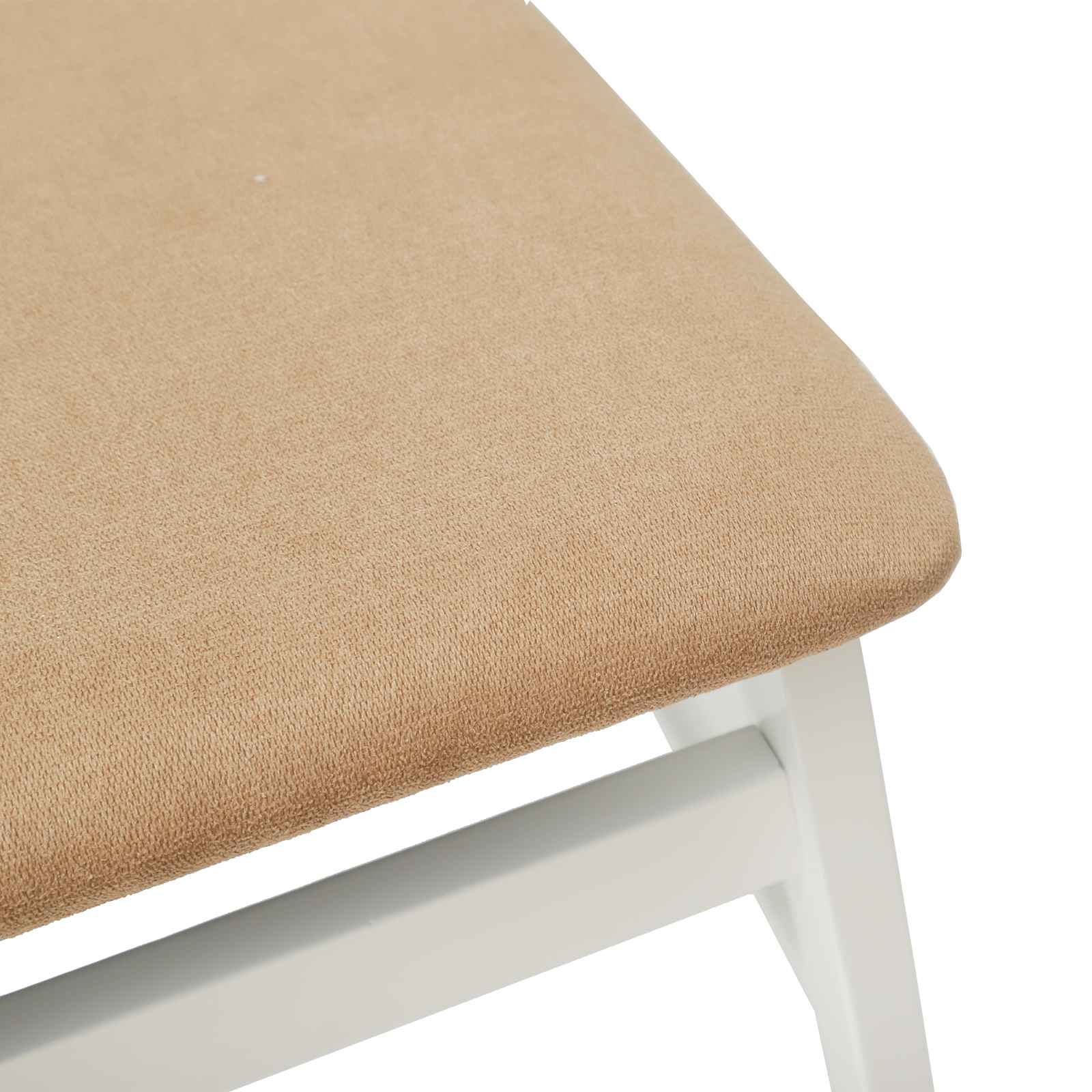 Dining Chair 2 pcs White and Brown Solid Rubber Wood