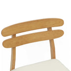 Dining Chair 2 pcs Natural and Light Solid Rubber Wood