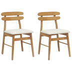 Dining Chair 2 pcs Natural and Light Solid Rubber Wood