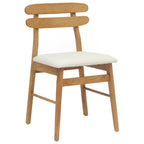Dining Chair 2 pcs Natural and Light Solid Rubber Wood