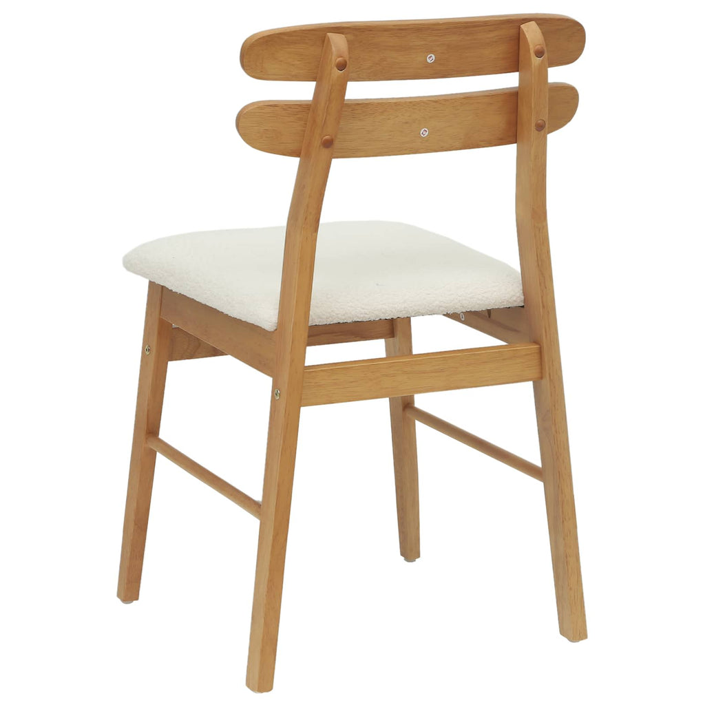 Dining Chair 2 pcs Natural and Light Solid Rubber Wood