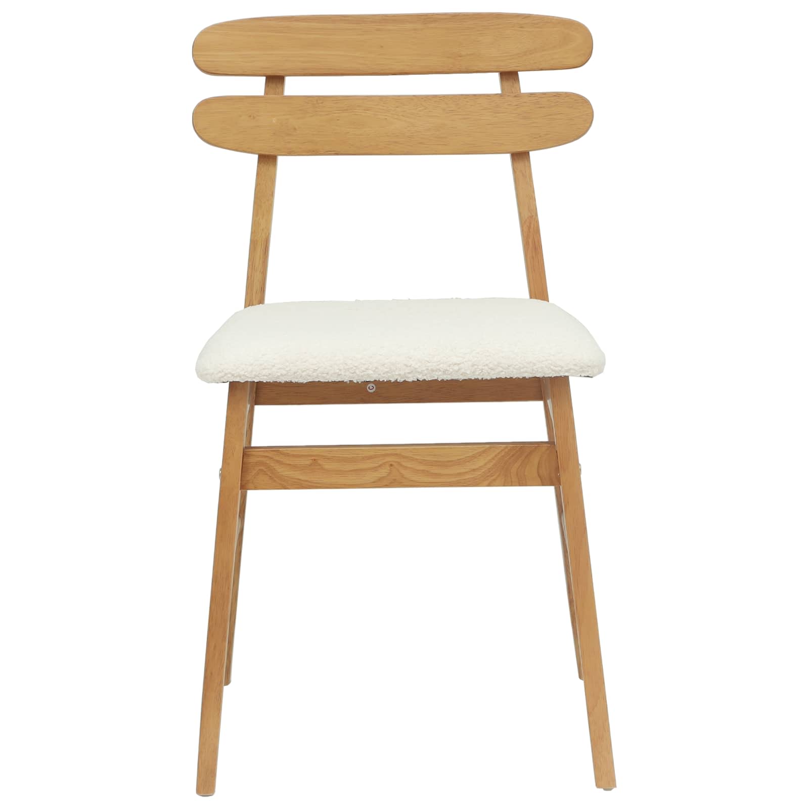 Dining Chair 2 pcs Natural and Light Solid Rubber Wood