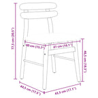 Dining Chair 2 pcs Natural and Light Solid Rubber Wood