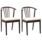 Dining Chair 2 pcs Light Brown and Light Solid Rubberwood