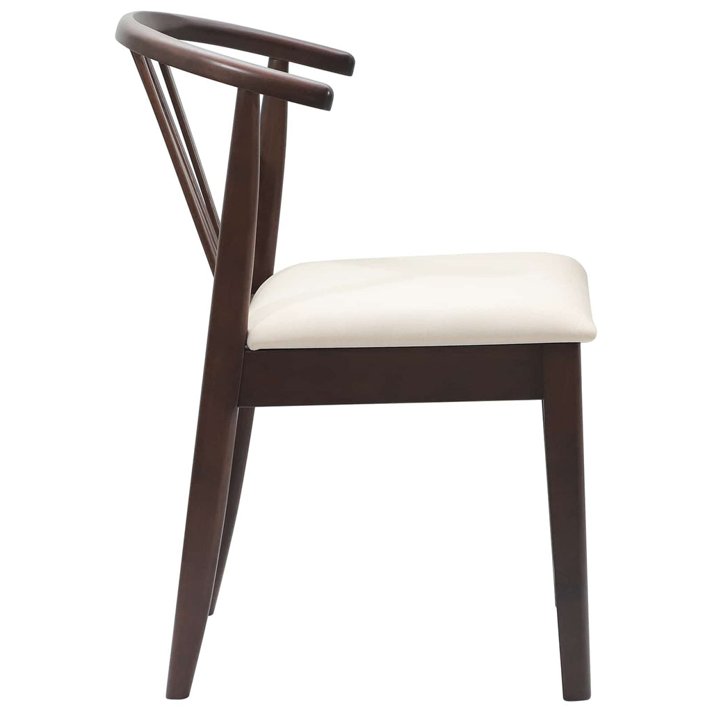 Dining Chair 2 pcs Light Brown and Light Solid Rubberwood
