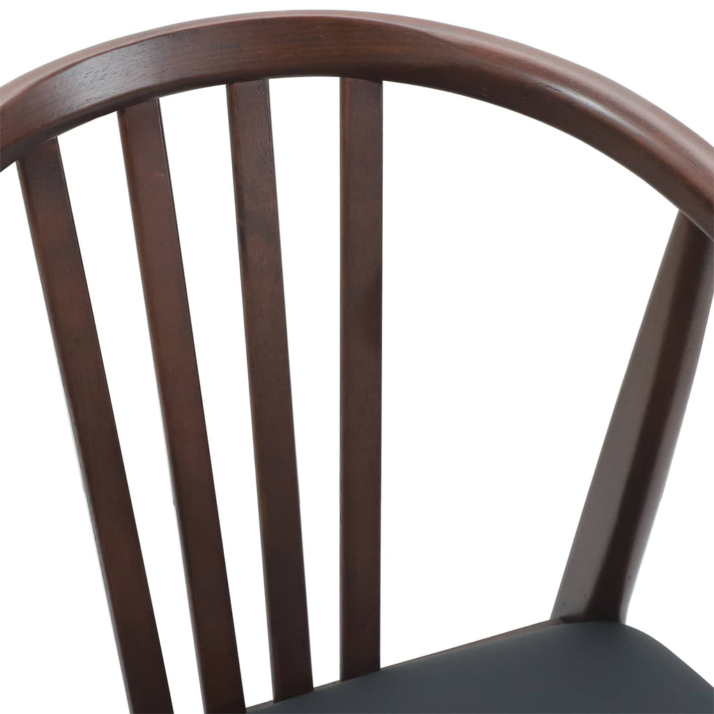 Dining Chair 2 pcs Light Brown and Black Solid Rubberwood
