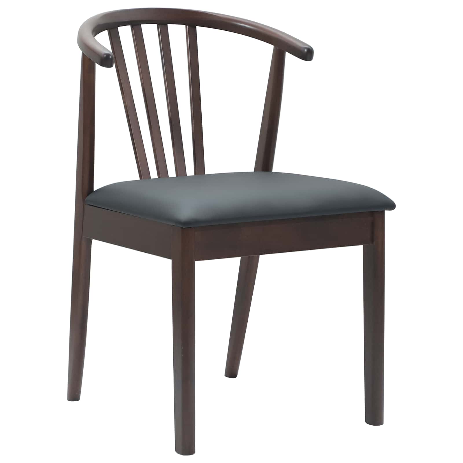 Dining Chair 2 pcs Light Brown and Black Solid Rubberwood