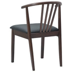 Dining Chair 2 pcs Light Brown and Black Solid Rubberwood