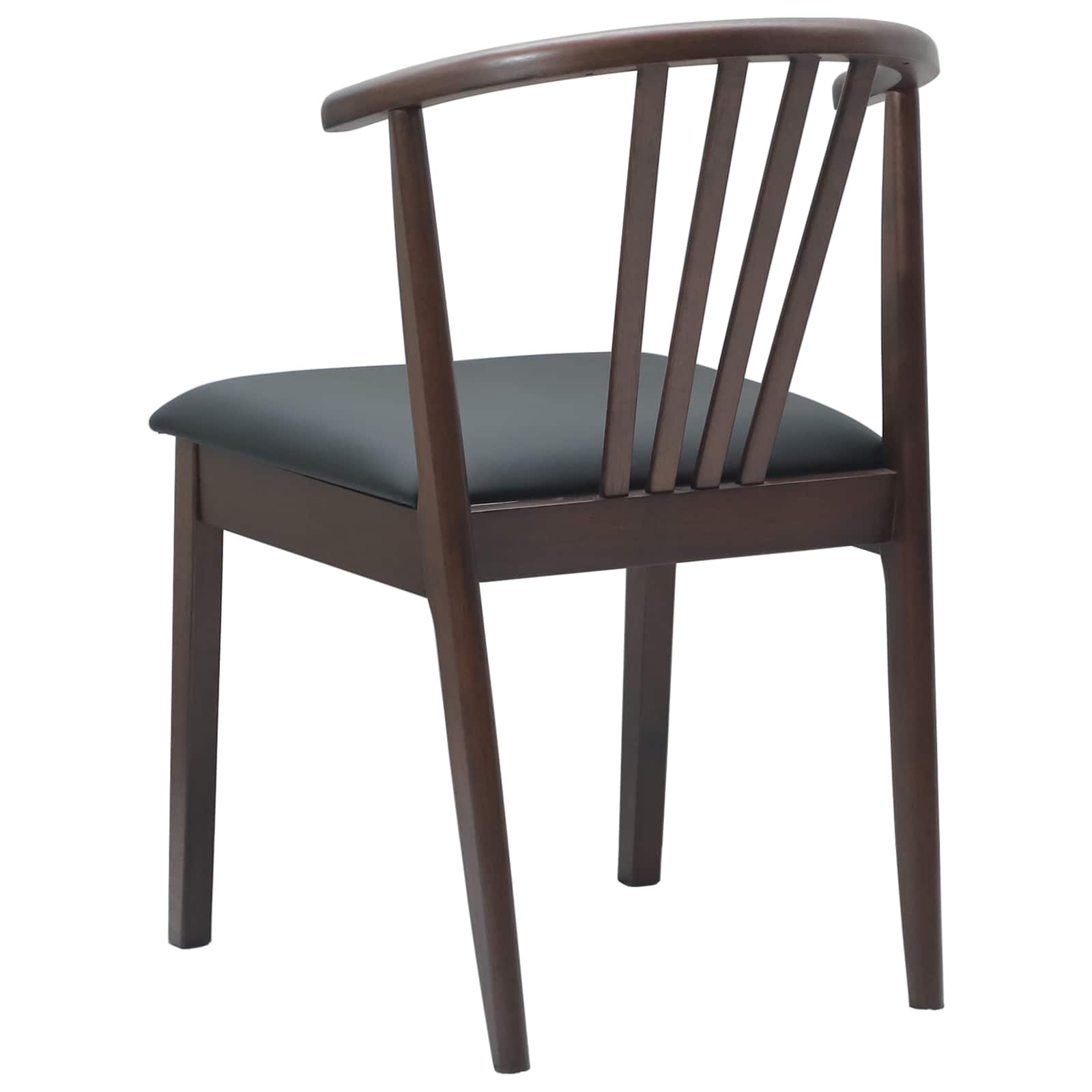 Dining Chair 2 pcs Light Brown and Black Solid Rubberwood