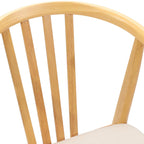 Dining Chair 2 pcs Natural and Light Solid Rubberwood
