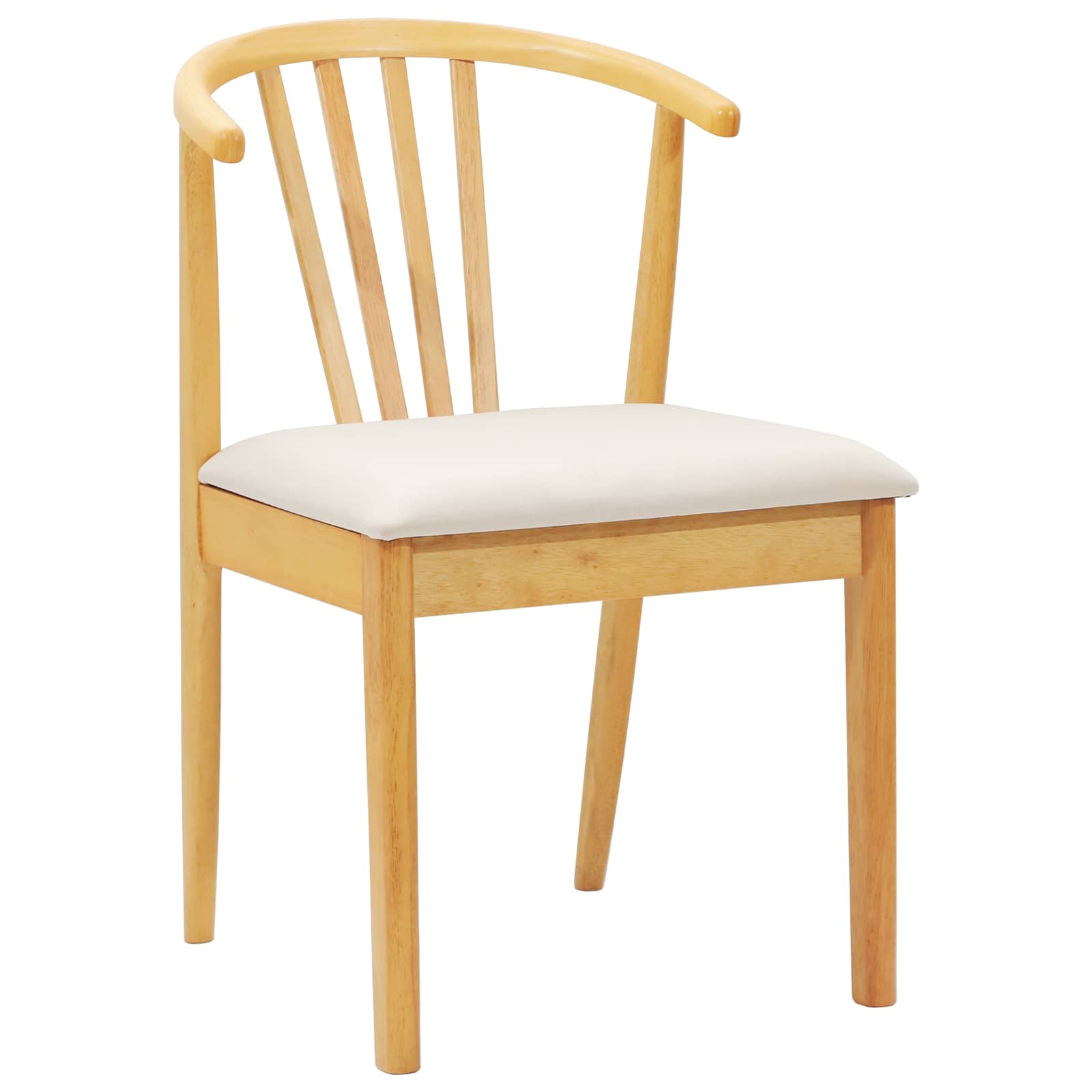 Dining Chair 2 pcs Natural and Light Solid Rubberwood