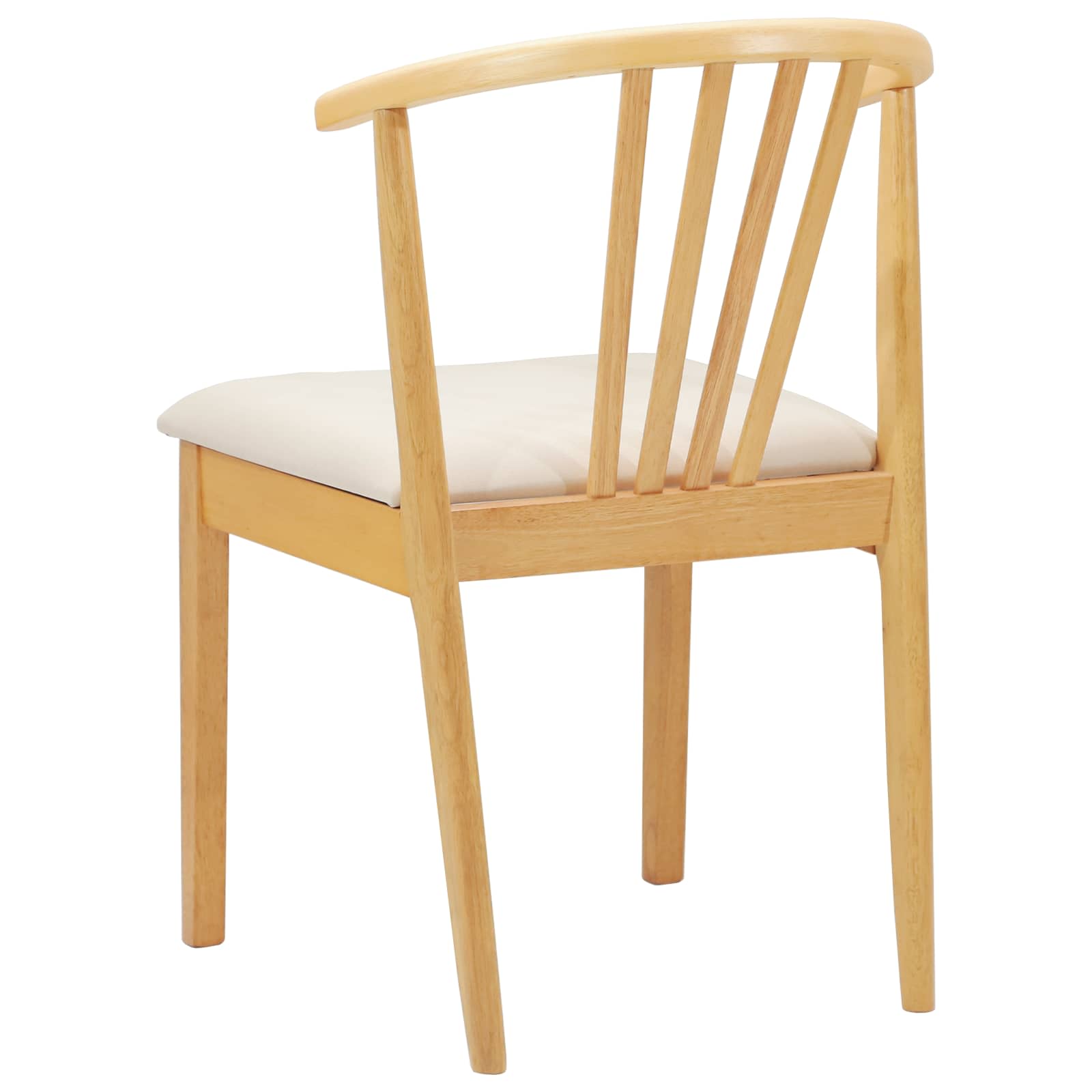Dining Chair 2 pcs Natural and Light Solid Rubberwood