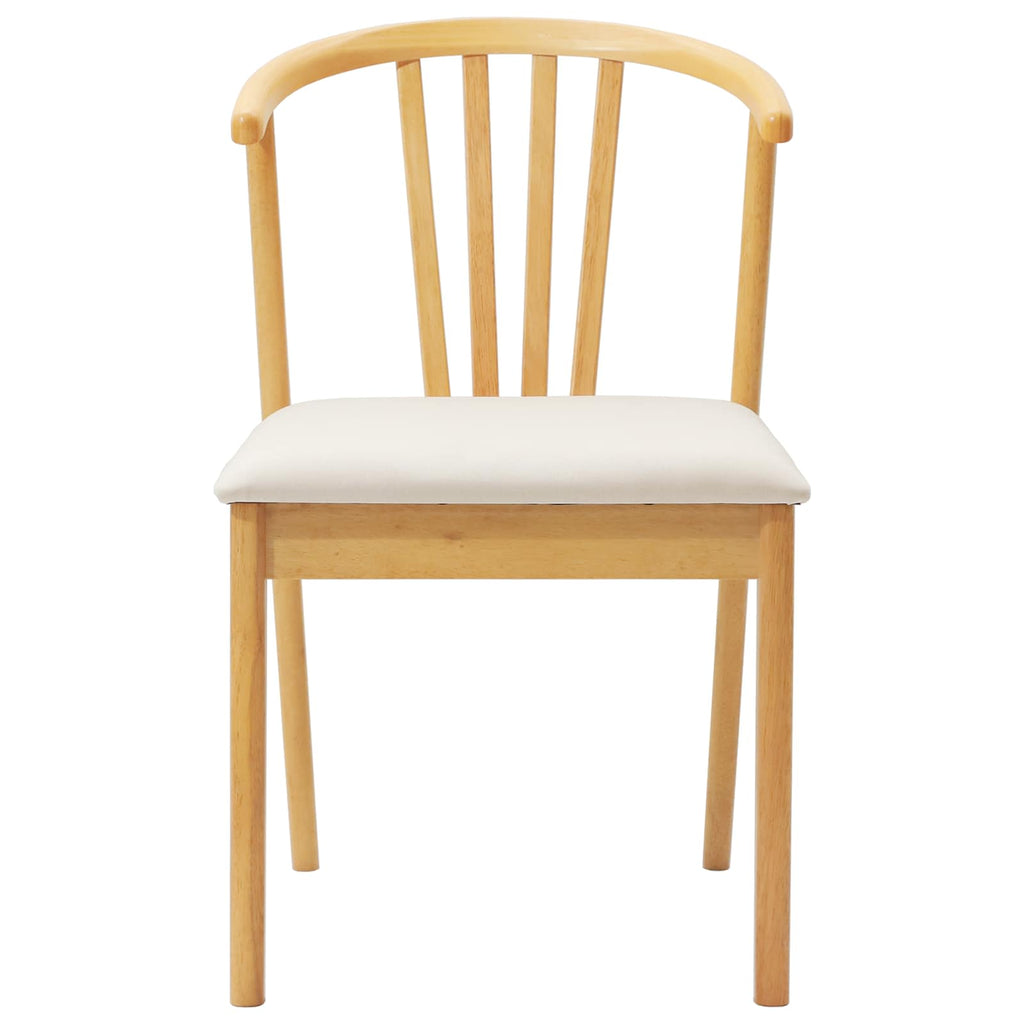 Dining Chair 2 pcs Natural and Light Solid Rubberwood