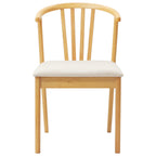 Dining Chair 2 pcs Natural and Light Solid Rubberwood