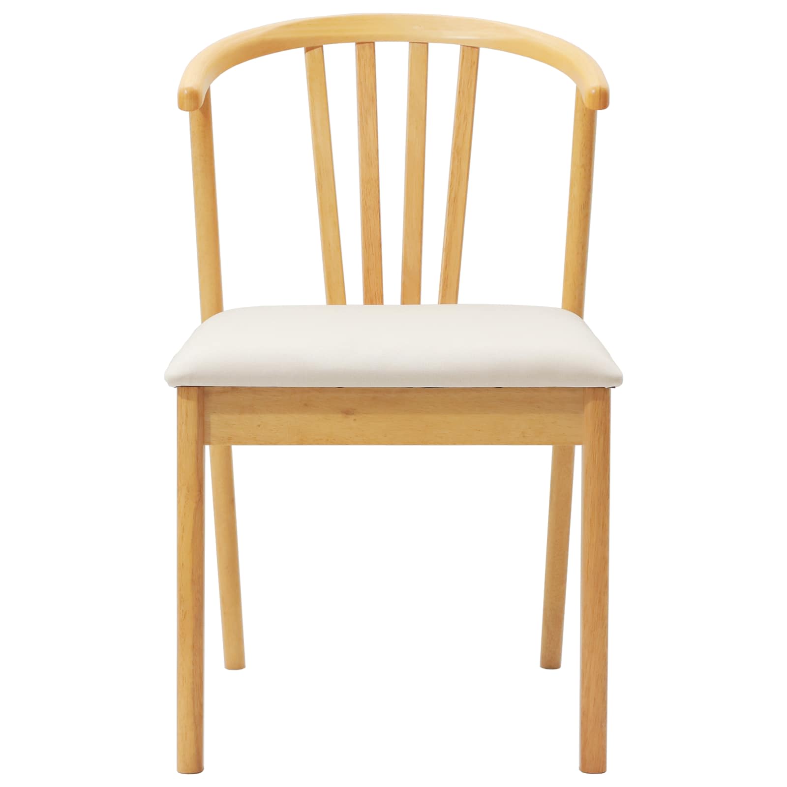 Dining Chair 2 pcs Natural and Light Solid Rubberwood