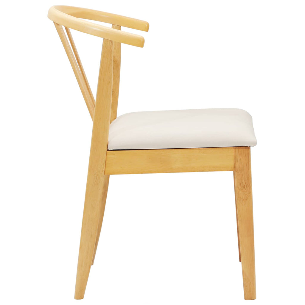 Dining Chair 2 pcs Natural and Light Solid Rubberwood