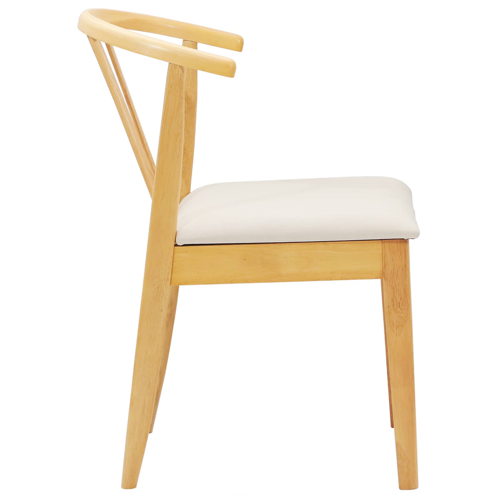 Dining Chair 2 pcs Natural and Light Solid Rubberwood