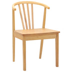 Dining Chair 2 pcs Natural Solid Rubberwood